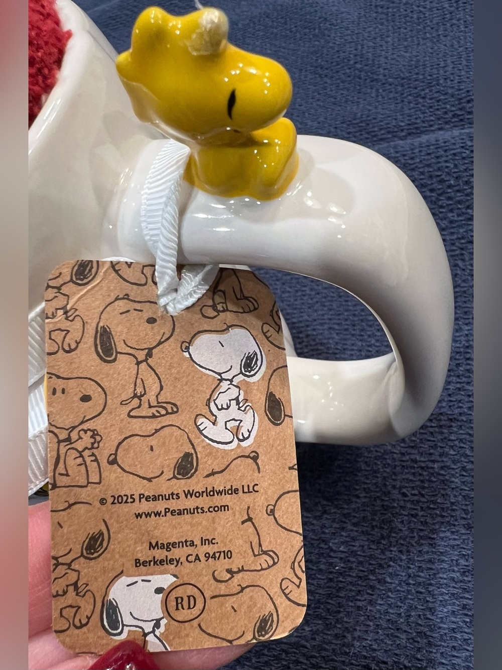 Rae Dunn NEW White Ceramic Peanuts 'Happiness Is' Mug with Yellow Woodstock - Picture 6 of 8